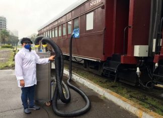 Maria Fumaça recebe sanitização Fip Onboard