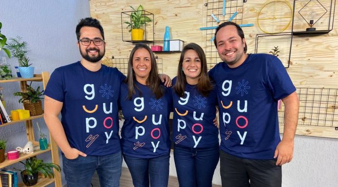 Gupy prepara webinar inédito sobre inteligência artificial aplicada no RH Fundadores da Gupy: Robson Ventura, CTO; Mariana Dias, CEO; Bruna Gonçalves, COO e Guilherme Dias, CMO. Foto: Divulgação