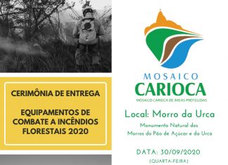 Bondinho Pão de Açúcar sedia entrega de equipamentos para combate de incêndios florestais Projeto do aplicativo INFOGO também foi apresentado no encontro, realizada pelo Mosaico Carioca nesta quarta-feira (30/9). Foto: Divulgação