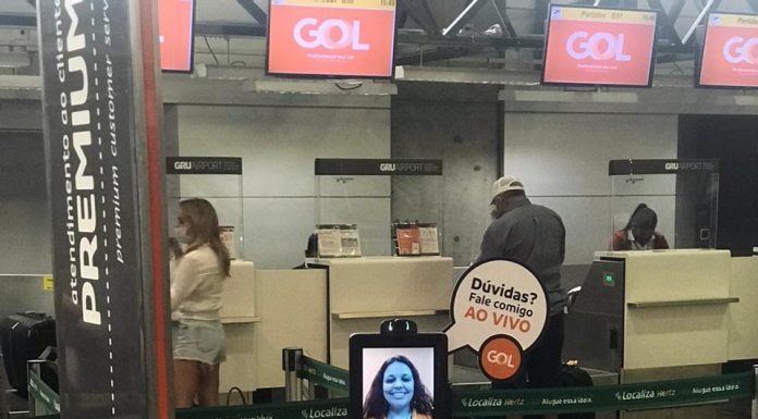 GOL implanta robô de telepresença no aeroporto de Guarulhos Dispositivo se movimenta pelas áreas do aeroporto. Foto: Divulgação