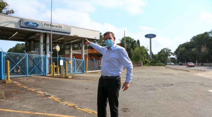 Orlando Morando destaca venda da Ford e geração de novos empregos para São Bernardo Planta onde funcionava a montadora, na Avenida Taboão, dará lugar a outras quatro empresas após ser adquirida pelo Grupo São José e FRAM Capital. Foto: Divulgação/PMSBC