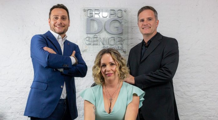 Grupo DG Sênior tem aporte de 50 milhões Os diretores do Grupo: Eduardo Peres, Marcella dos Santos e Fábio Peres. Foto: Divulgação