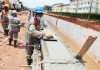 Serviços de drenagem no Complexo Viário Cassaquera Concretagem da viga de coroamento. Foto: Divulgação/Semasa