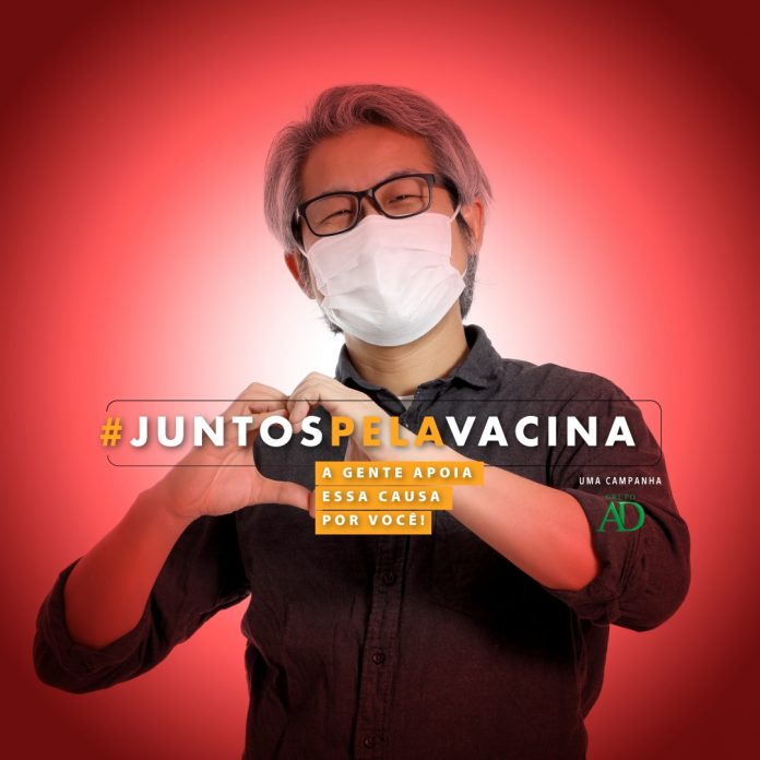 Campanha #JuntosPelaVacina enfatiza a importância da imunização contra a covid-19 e conta com o apoio dos 40 shoppings do portfólio da administradora. Foto: Divulgação