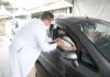 São Bernardo inicia aplicação da segunda dose em idosos de 85 a 89 anos em domicílio Vacinação no formato Drive thru no Paço Municipal. Foto: Omar Matsumoto/PMSBC