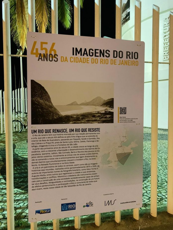 Exposição com imagens do IMS faz parte de homenagem da Prefeitura do Rio, Riotur e Orla Rio ao aniversário da cidade. Foto: Mauricio Pereira/Divulgação