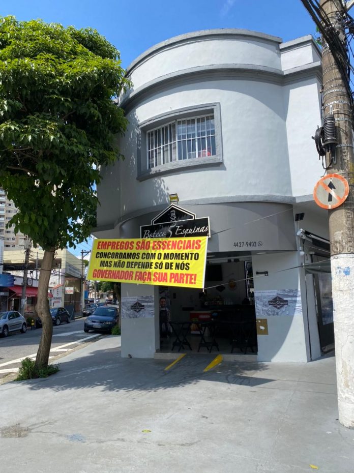 Boteco 5 esquinas, localizado em Santo André é um dos que aderiram ao protesto. Foto: Divulgação
