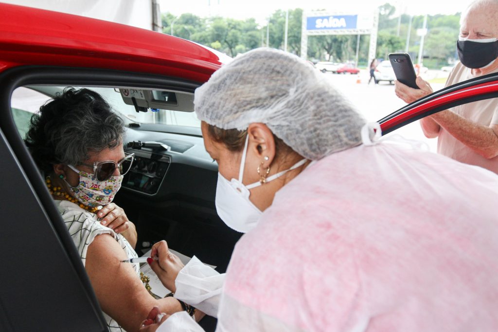 Vacinação no Paço Municipal de São Bernardo. Foto: Ricardo Cassin/PMSBC