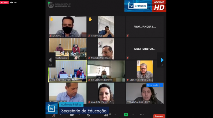 Educação de São Caetano presta contas em audiência pública Live aconteceu nesta sexta-feira, 30/04. Foto: Divulgação/PMSCS