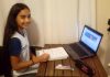 80% dos alunos de São Caetano participam das aulas online Aluna Júlia Hilário Ricci. Foto: Divulgação/PMSCS