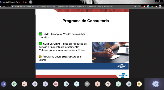 Programa de Consultoria auxilia na recuperação econômica Atividade foi realizada de forma virtual, em parceria com o Sebrae-SP. Foto: Divulgação/PSA