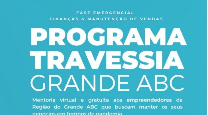 Programa Travessia Grande ABC está com inscrições abertas Projeto traz técnicas de finanças e de ampliação de vendas pela internet para auxiliar micro e pequenas empresas a superar momento desafiador da pandemia. Foto: Divulgação/Consórcio ABC