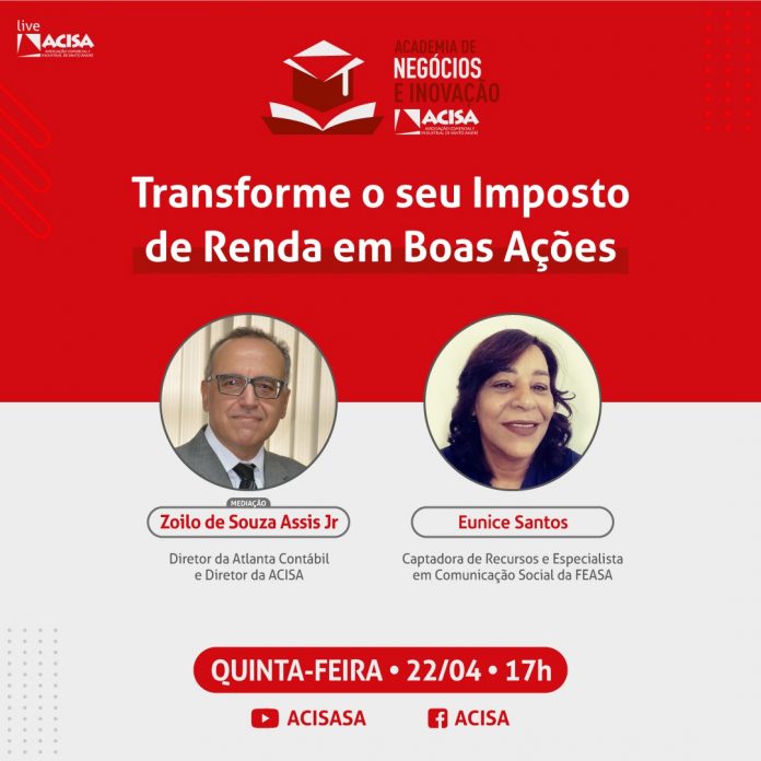 Live acontece no próximo dia 22, às 17h. Foto: Divulgação/ACISA
