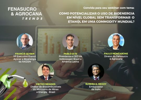Brasil e Índia discutem futuro da bioenergia com etanol como commodity Governo e empresários brasileiros se reunirão com o embaixador da Índia na próxima semana, durante evento on-line da Fenasucro & Agrocana Trends, para debater o papel do biocombustível na transição energética mundial. Foto: Divulgação