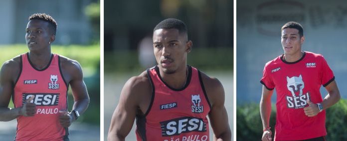 Atletas do Sesi vão representar o Brasil em Campeonato de Atletismo Felipe Bardi, Erik Felipe e Lucas Villar são os convocados para o Sul-Americano de Atletismo. Foto: Divulgação/Sesi-SP