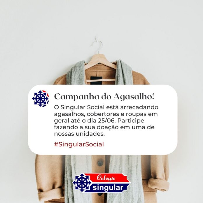 Campanha vai até o mês de junho. Foto: Divulgação/Colégio Singular