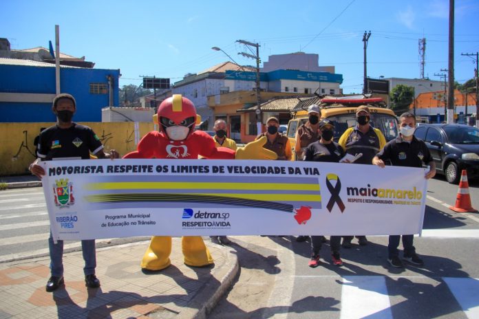 Atividades na região marcam Maio Amarelo, mês dedicado para conscientizar a sociedade como evitar mortes e feridos no trânsito. Foto: Divulgação