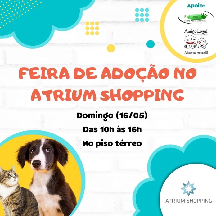 Empreendimento, além de ser pet friendly, incentiva a adoção e posse responsável. Foto: Divulgação/Atrium Shopping