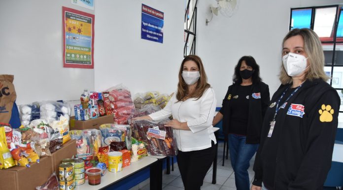 Singular entrega itens arrecadados em campanhas sociais Débora Comparini, Denise Masselco e Maria Eunice Cardoso. Foto: Divulgação/Singular