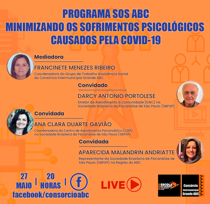 Evento será transmitido ao vivo na página da entidade regional no Facebook. Arte: Divulgação/Consórcio ABC