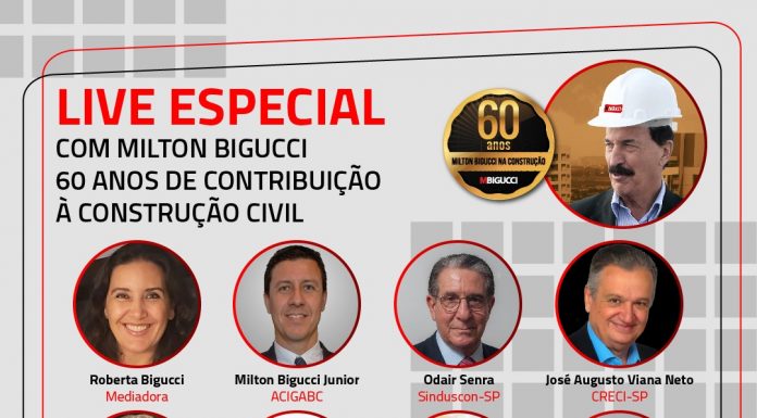 Bate-Papo especial com Milton Bigucci – 60 anos de contribuição à Construção Civil Live acontece na próxima quarta-feira, 19/05. Foto: Divulgação/MBigucci