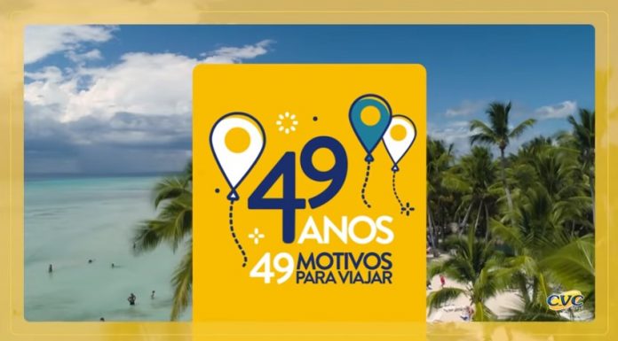 CVC comemora aniversário com novidades Comemoração de aniversário inclui campanha de "49 motivos para viajar", reforçando a assistência da marca para apoiar os sonhos de viagens dos clientes. Foto: Divulgação