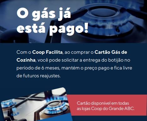 COOP lança cartão gás de cozinha Novidade foi anunciada pela Cooperativa. Foto: Divulgação