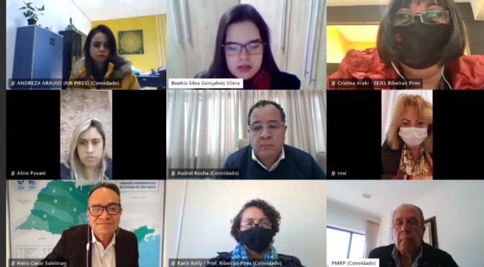 Ribeirão Pires reúne secretários para falar sobre projetos ambientais Reunião aconteceu virtualmente. Foto: Divulgação/PMRP