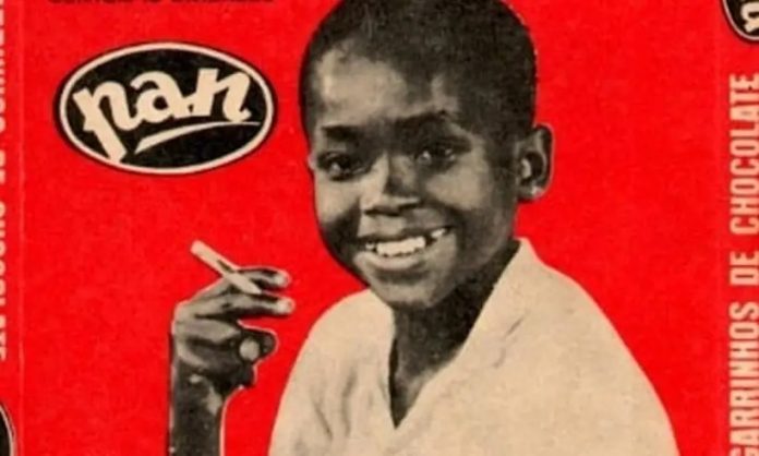 Paulo como garoto propaganda do cigarrinhos da chocolate Pan. Foto: Divulgação