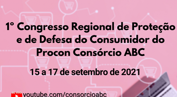 ABC terá 1º Congresso sobre Defesa do Consumidor Evento virtual ocorre de 15 a 17 de setembro. Arte: Divulgação/Consórcio ABC