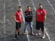 Atletas e técnico do Sesi vão para Paralímpiada de Tóquio Lucas Lima, Daniel Biscola e Marco Borges na pista de atletismo do Sesi Santo André. Foto: Ayrton Vignola/Fiesp