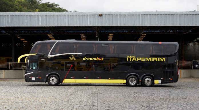 Viação Itapemirim inicia operações do Dream Bus Ônibus possui dois andares, que contemplam poltronas leito-cama com massageadores individuais. Foto: Divulgação