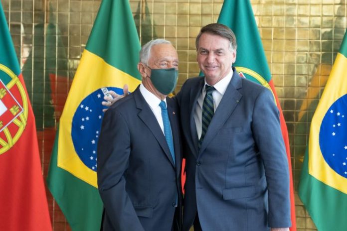 Encontro do Presidente Marcelo Rebelo de Sousa se encontrou com Bolsonaro. Foto: Divulgação oficial Presidência de Portugal