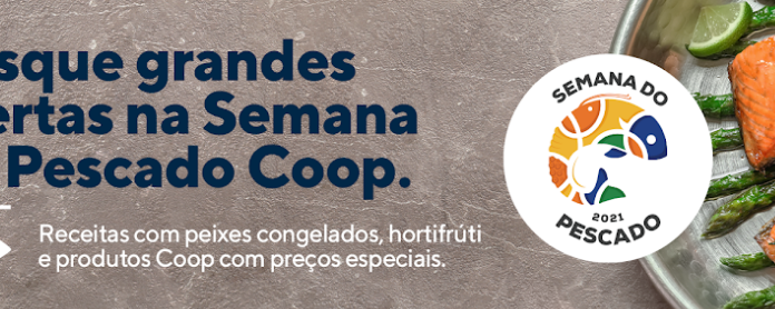 Semana do Pescado na COOP Promoções serão válidas na primeira quinzena de setembro. Arte: Divulgação/COOP