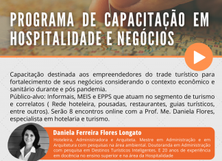 Setor turístico terá capacitação gratuita Formação terá encontros online, com conteúdo voltado para informais, microempreendedores individuais, microempresas e empresas de pequeno porte. Arte: Divulgação/Consórcio ABC