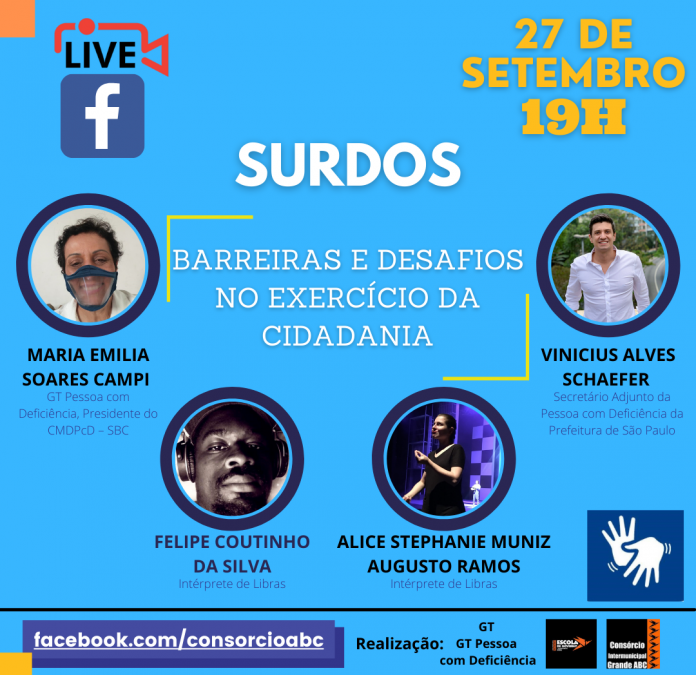Evento será transmitido ao vivo na página da entidade regional no Facebook. Arte: Divulgação/Consórcio ABC