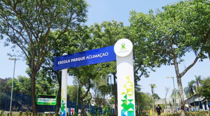 Escola Parque Aclimação é inaugurada Intervenções em área no Jardim Guarará contemplam revitalização total da Praça dos Unidos, novo campo de gramado sintético e um remodelado parque linear. Foto: Helber Aggio/PSA