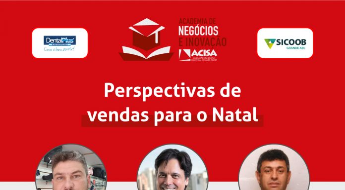 Comerciantes discutem perspectivas de vendas para o Natal Palestra será promovida pela ACISA. Arte: Divulgação