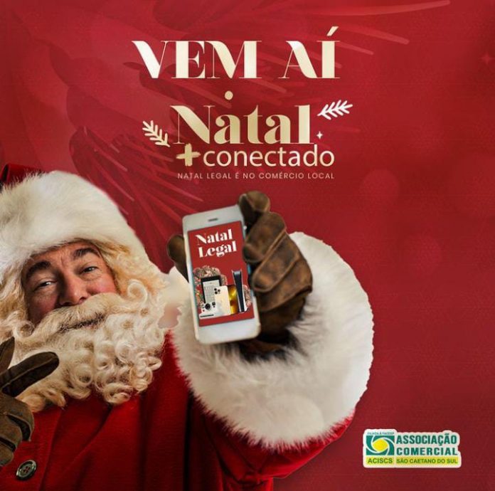 Natal + Conectado promete animar o comércio no final de ano. Arte: Divulgação/ACISCS