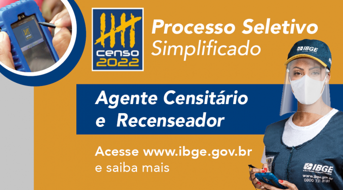ABC abre milhares de vagas para Censo 2022 Candidatos podem se inscrever até 21 de janeiro; salários chegam a R$ 2.100. Arte; Divulgação