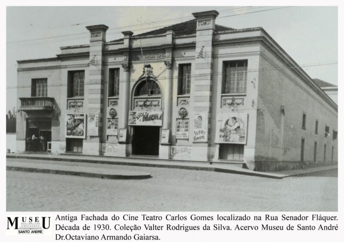 Cine Theatro Carlos Gomes foi inaugurado em 1925. Foto: Acervo Museu de Santo André Dr. Octaviano Armando Gaiarsa