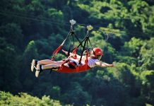 Aniversário de São Paulo é oportunidade para curtir a natureza em Brotas Tirolesa é uma das atividades de aventura. Foto: Divulgação