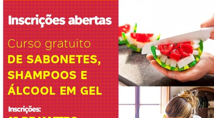 Ribeirão Pires abre inscrição para cursos de sabonetes, álcool gel e shampoos Aulas gratuitas terão início em 22 de janeiro na sede do Fundo Social de Solidariedade. Arte: Divulgação/PMRP