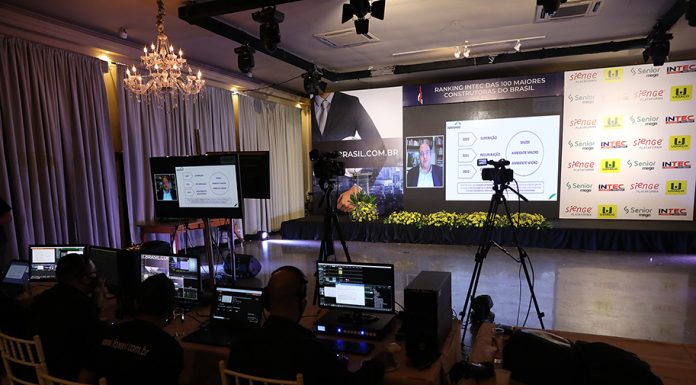 Evento destaca maiores construtoras do país Evento de 2021 da premiação do Ranking INTEC Brasil. Foto: INTEC Brasil/Divulgação