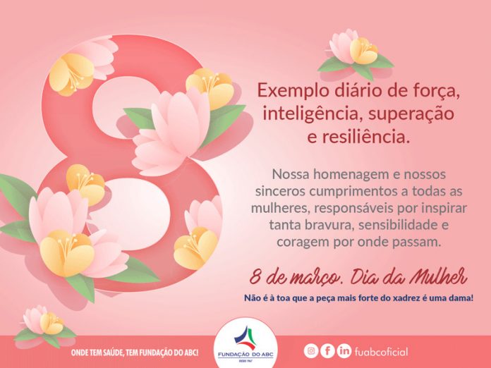 Em parceria com o Grupo NotreDame Intermédica, evento será on-line na sexta-feira (11/03), direcionado às 19,5 mil funcionárias da FUABC. Arte: Divulgação/FUABC