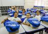 Uso de máscaras nas escolas será facultativo Alunos da EMEB Olegário José Godoy. Foto: Gabriel Inamine/PMSBC