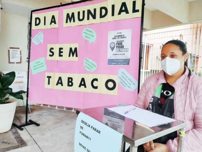 Unidades realizam ação especial em alusão ao Dia Mundial sem Tabaco. Foto: Divulgação/PMSBC