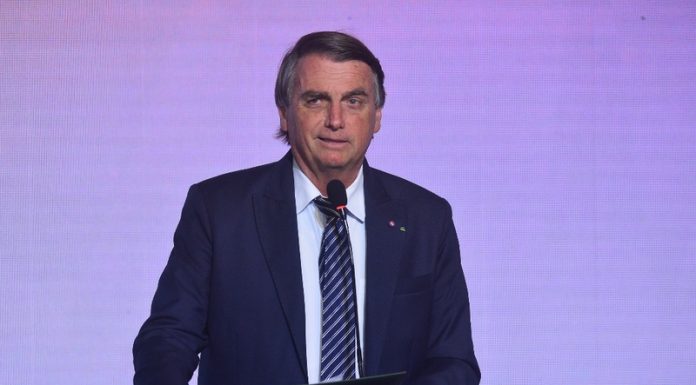 Bolsonaro participa do primeiro dia da APAS Show Presidente Jair Bolsonaro durante discurso na solenidade de abertura da APAS Show 2022. Foto: Francisco Cepeda