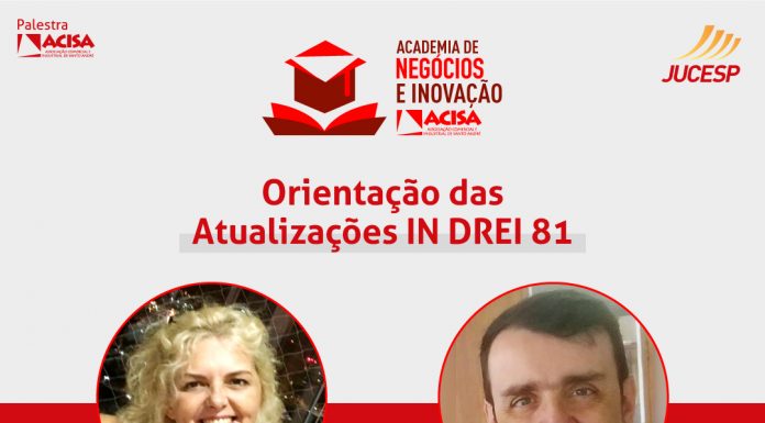 ACISA promove nova palestra Encontro terá transmissão online. Arte: Divulgação/ACISA