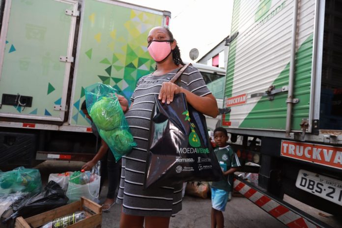 Local é o 22º núcleo da cidade a ser beneficiado com as trocas de recicláveis por alimentos. Foto: Alex Cavanha/PSA